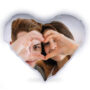 cojín forma de corazón personalizado con foto para pareja