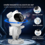 proyector astronauta galaxia con control por app proyectando estrellas en dormitorio