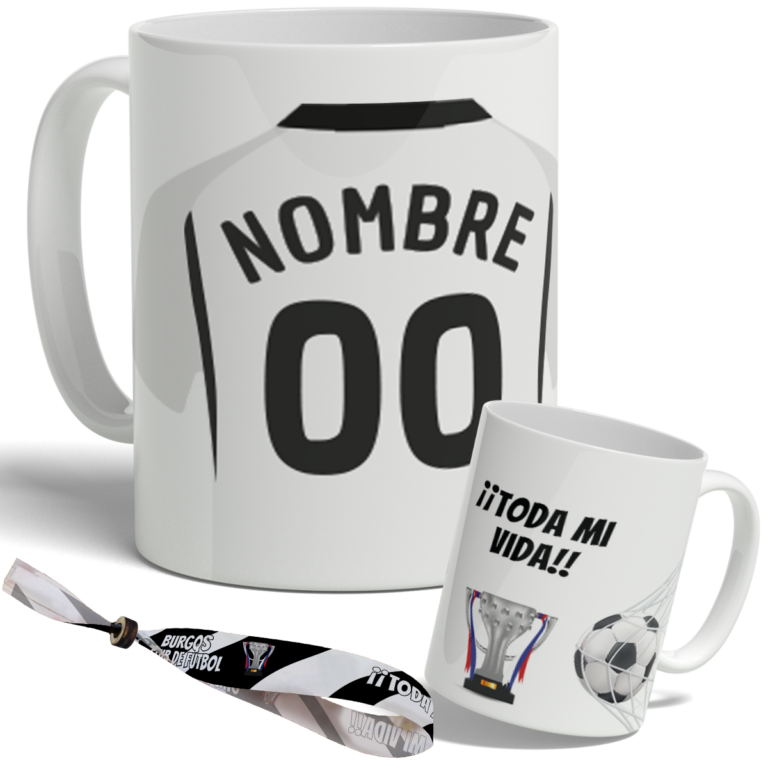 taza burgos cf personalizada con nombre y numero