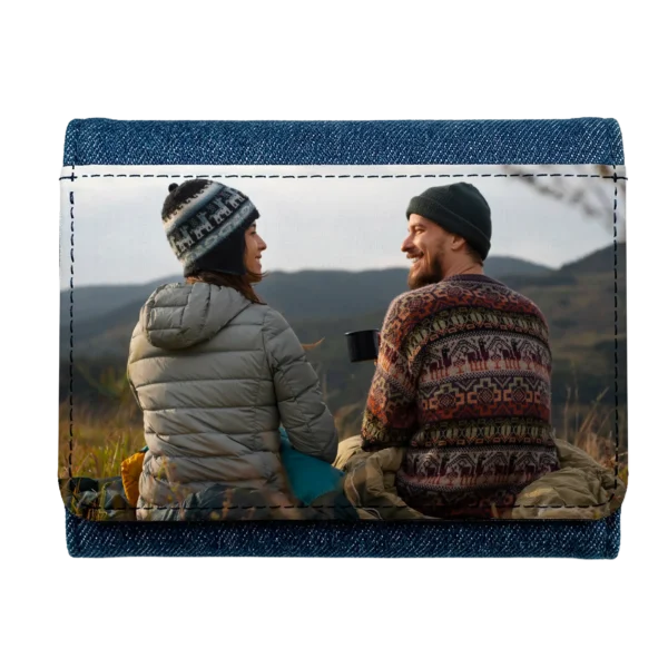 Billetera Personalizada con Foto y Nombre - Cartera Vaquera Azul Marino - Imagen 2